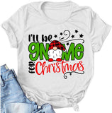 Damen T-Shirt mit Aufschrift „Ich werde zu Weihnachten ein Gnom sein“