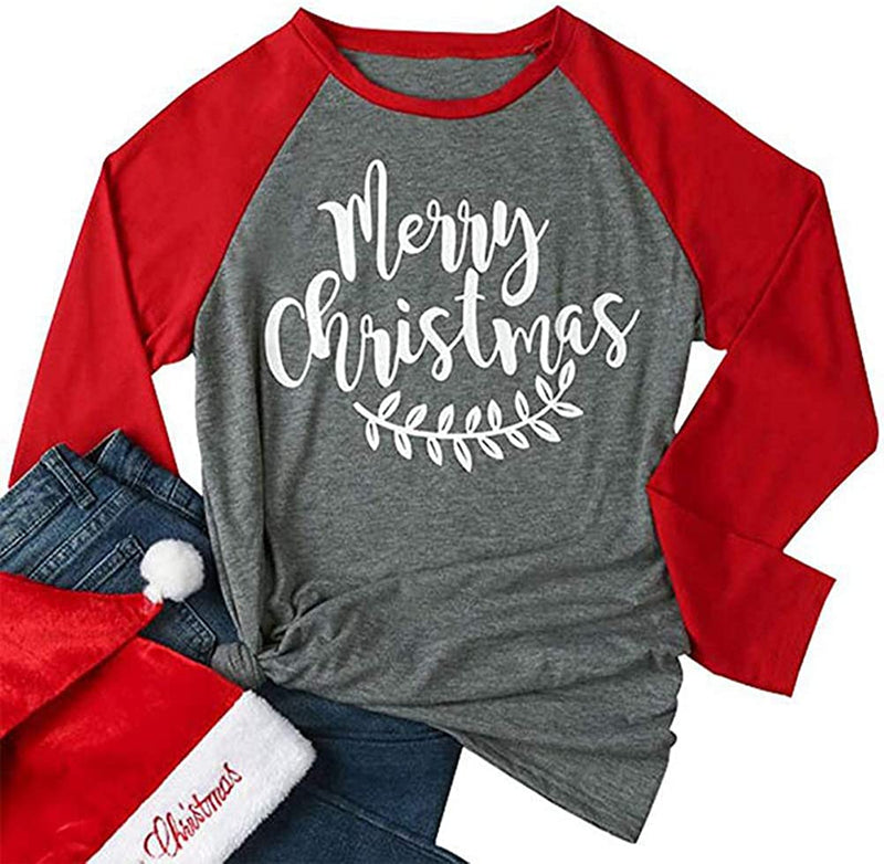 Damenbluse mit 3/4-Ärmeln und Weihnachtsmotiv
