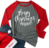 Women 3/4 Sleeve Merry Christmas Blouse