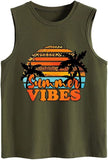 Summer Vibes Tank Tops Women Positive Life Holiday Quote Summer Vacation Cute Beach Shirt