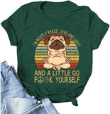 Women I'm Mostly Peace Love and Light T-Shirt Funny Yoga Shirt