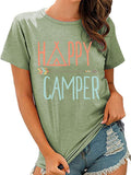 Damen Happy Camper T-Shirt Camping Shirt