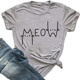 T-shirt chat mignon Meow pour femme