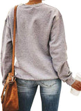 Langärmliges Sweatshirt mit Buffalo-Karomuster und Leopardenherz für Damen