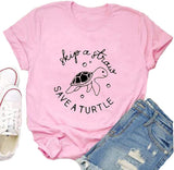 Süßes T-Shirt mit Schildkröten-Grafik für Damen
