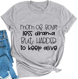 Frauen Mama von Jungs weniger Drama T-Shirt Mama Leben Shirt