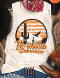 Débardeur Tequila Sunrise pour femme, chemise rétro Cactus