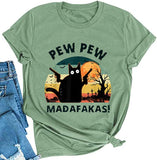 Madafakas T-Shirt für Damen, lustiges Katzen-Shirt