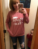Women Mama Bear T-Shirt Blouse with Pockets