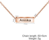 Girls Personalized Name Bar Necklaces Stainless Steel Square Tube Necklace Pendant 4 Sides Customize Letters for Women Girlfriend Mom