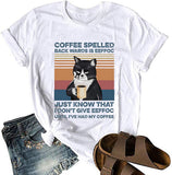 Femmes café épelé à l'envers est Eeffoc T-Shirt drôle amateur de café chemise