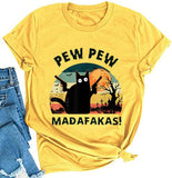 Madafakas T-Shirt für Damen, lustiges Katzen-Shirt