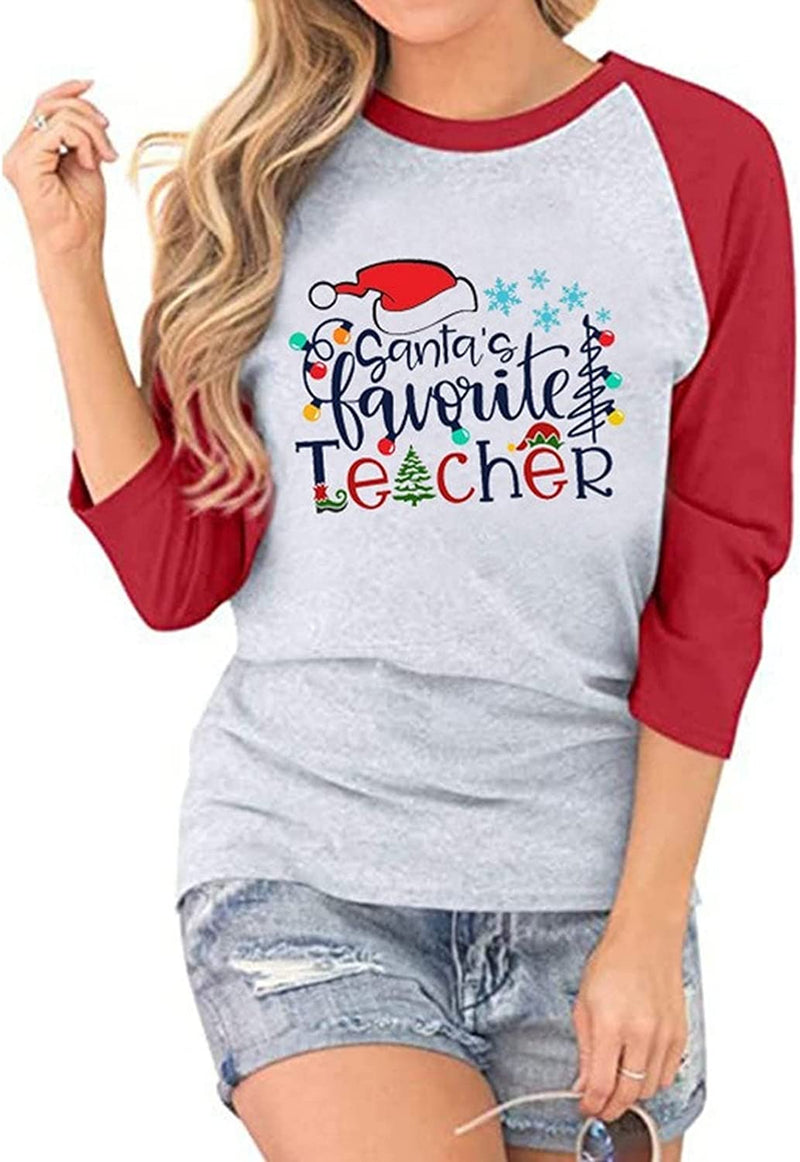 Lehrer Weihnachten Shirt Frauen Santa 's Lieblings Lehrer Lustige Weihnachten Bluse