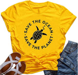 Süßes T-Shirt mit Schildkröten-Grafik für Damen