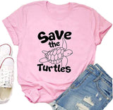 Süßes T-Shirt mit Schildkröten-Grafik für Damen