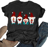 T-Shirt Père Noël Femme T-Shirt Amour Noël