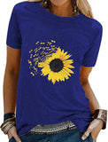 Women Sunflower T-Shirt Dragonfly Graphic Shirt