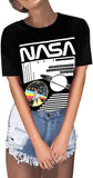 Women Fashion Short Sleeve NASA T-Shirt Women NASA Graphic Tee Shirt