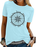 Women Not All Those Who Wander are Lost T-Shirt Graphic Compass Shirt
