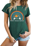 Women Find Your Road T-Shirt Womens Graphic Tees Casual Shirt