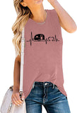 Frauen EKG Herz Tank Tops Camper Liebe Shirt