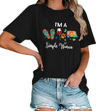 Frauen Ich bin eine einfache Frau T-Shirt Campers Life Shirt