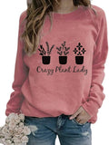 Damen Crazy Plant Lady Grafik T-Shirt