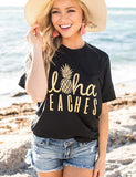 Damen Hola Beaches Ananas Tank Top Aloha Beaches T-Shirt Ananas Shirt