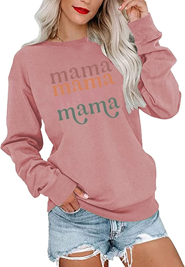 Women Mama Crewneck Sweatshirt Gift Shirt