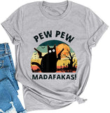 Madafakas T-Shirt für Damen, lustiges Katzen-Shirt