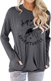 Süßes T-Shirt mit Schildkröten-Grafik für Damen