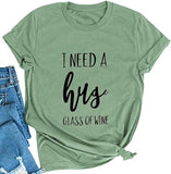 FZLYE T-shirt à manches courtes pour femme J'ai besoin d'un énorme verre de vin Taco Tees Margarita Chemise drôle pour boire