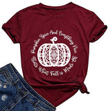 Women Pumpkin Spice and Everything Nice T-Shirt Halloween Pumpkin Shirt