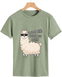 Cute Alpaca Gift Idea T-Shirt Women Llama Mia Funny Drama Llama Tees Tops