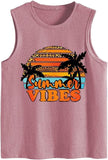 Summer Vibes Tank Tops Women Positive Life Holiday Quote Summer Vacation Cute Beach Shirt