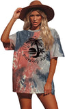 T-Shirt mit Aufdruck „Summer Vibes“ für Damen, Sommershirt, Batikmuster, modisches Grafik-T-Shirt