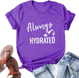 T-shirt toujours hydraté pour femme, chemise à vin