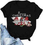 Women Merry Christmas T-Shirt Cute Gnomies Christmas Shirt