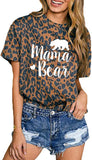 T-Shirt Léopard Mama Bear Femme Chemise Léopard