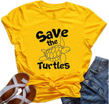 Süßes T-Shirt mit Schildkröten-Grafik für Damen