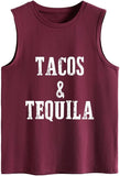 Tacos and Tequila Tank Tops Women Graphic Drinking Shirt
