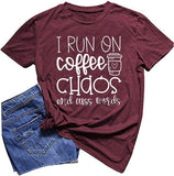 Women I Run on Coffee Chaos and Cuss Words T-Shirt