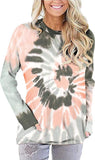 Women Fashion Long Sleeve Tie Dye Blouse with Pockets