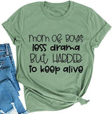Frauen Mama von Jungs weniger Drama T-Shirt Mama Leben Shirt