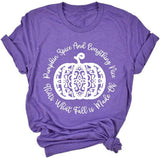 Women Pumpkin Spice and Everything Nice T-Shirt Halloween Pumpkin Shirt