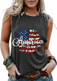 Débardeur patriotique pour femmes, drapeau américain, tournesols, chemise du 4 juillet