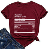 T-Shirt Afro pour femmes, fille noire, faits nutritionnels