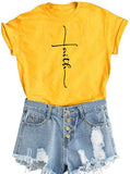 Women Cross Faith Blessed Jesus T-Shirt Christian Shirt