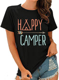 Damen Happy Camper T-Shirt Camping Shirt