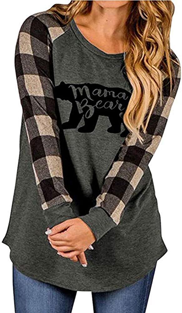 Damen Bluse mit Aufdruck „Mama Bear“
